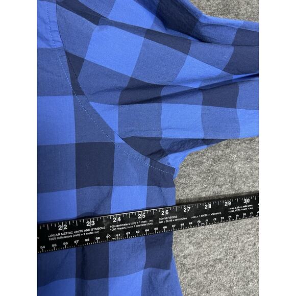 ROWM Blue Flannel Plaid Multicolor Short Sleeve‎ Button Down Size 2XB Shirt - Picture 3 of 5
